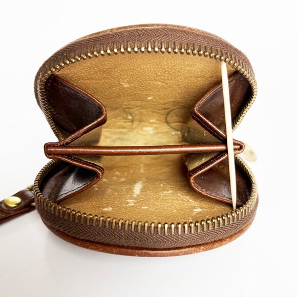 Vintage Dooney & Bourke Coin Purse Wristlet Black and Chocolate Leather … - Picture 7 of 7